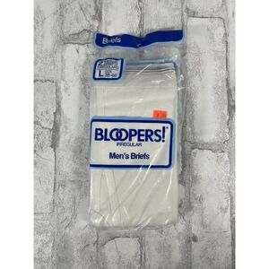 Vintage 80s NOS Bloopers 2-Pack Mens Briefs White Underwear Size Large (38-40)